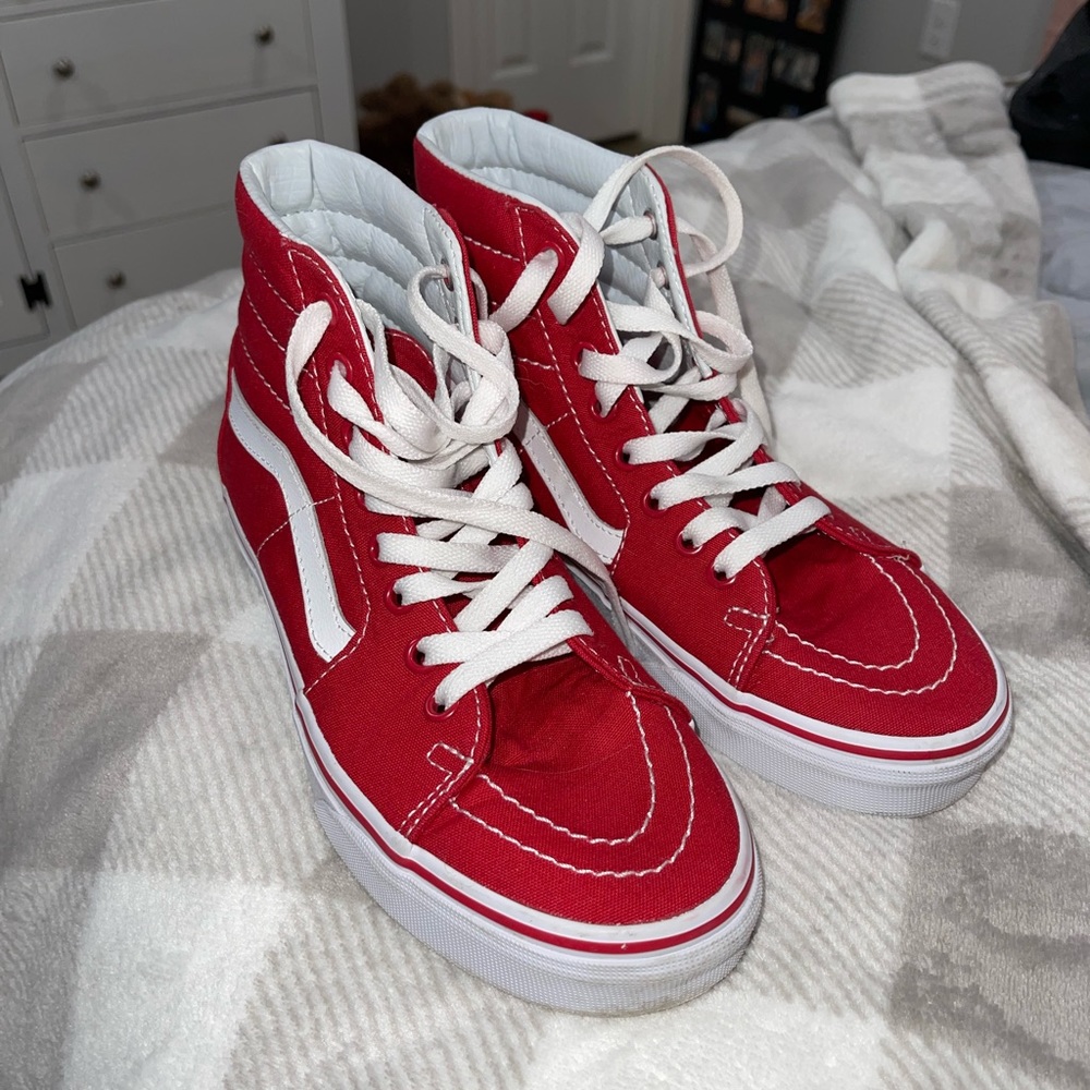 Red high top Vans - Size 7